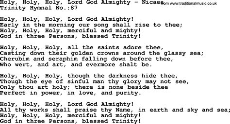 o holy lyrics|lyrics holy lord god almighty.